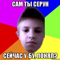 сам ты серун сейчас у*бу, понял?