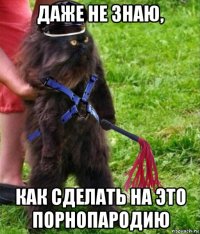 даже не знаю, как сделать на это порнопародию