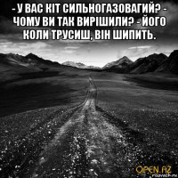 - у вас кіт сильногазовагий? - чому ви так вирішили? - його коли трусиш, він шипить. 
