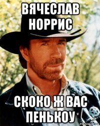 вячеслав норрис скоко ж вас пенькоу