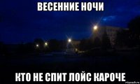 весенние ночи кто не спит лойс кароче