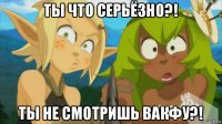 ты что серьёзно?! ты не смотришь вакфу?!