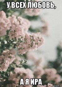 у всех любовь, а я ира