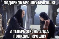 подарила брошку арагошке а теперь жизнь элда покидает крошку