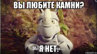 вы любите камни? я нет.