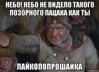 небо! небо не видело такого позорного пацака как ты лайкопопрошайка