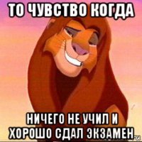 то чувство когда ничего не учил и хорошо сдал экзамен
