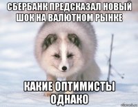 сбербанк предсказал новый шок на валютном рынке какие оптимисты однако