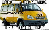 хоть шишка , хоть больница газель тебе не львица
