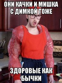 они качки и мишка с димкой тоже здоровые как бычки
