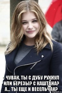  - чувак, ты с дубу рухнул или березы? с каштана? а... ты еще и весельчак?