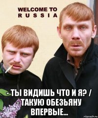  - ты видишь что и я? / - такую обезьяну впервые...