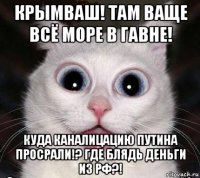 крымваш! там ваще всё море в гавне! куда каналицацию путина просрали!? где блядь деньги из рф?!