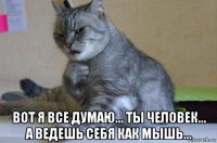  вот я все думаю... ты человек... а ведешь себя как мышь...
