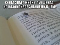 книга знает жизнь лучше нас - но назойливое знание ни к чему 