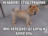 ненавижу этуш тришкин мне холодно где борщ и алкоголь