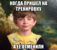 когда пришел на тренировку а ее отменили