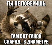 ты не поверишь там вот такой снаряд...в диаметре