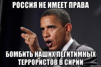 россия не имеет права бомбить наших легитимных террористов в сирии