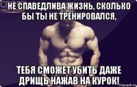 не спаведлива жизнь, сколько бы ты не тренировался, тебя сможет убить даже дрищь нажав на курок!