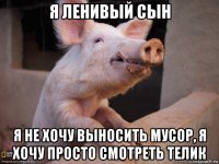 я ленивый сын я не хочу выносить мусор, я хочу просто смотреть телик