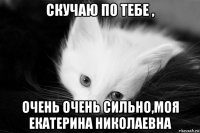 скучаю по тебе , очень очень сильно,моя екатерина николаевна