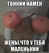 тонкий намёк жены,что у тебя маленький