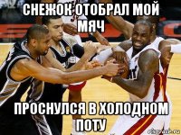 снежок отобрал мой мяч проснулся в холодном поту
