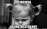 не можна обіжатися на яну