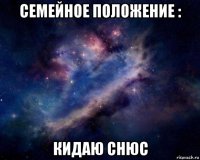 семейное положение : кидаю снюс