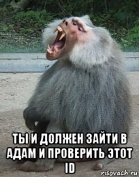  ты и должен зайти в адам и проверить этот id