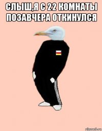 слыш,я с 22 комнаты позавчера откинулся 