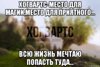 хогвартс-место для магии,место для приятного... всю жизнь мечтаю попасть туда...