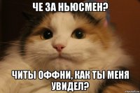 че за ньюсмен? читы оффни, как ты меня увидел?