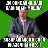 до свидания, наш ласковый мишка, возвращайся в свой сказочный лес !