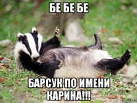 бе бе бе барсук по имени карина!!!