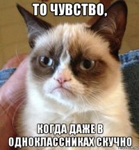 то чувство, когда даже в одноклассниках скучно