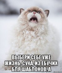  выбери себе уже жизнь, сука, из ебучих бля шаблонов, а