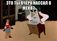 это ты вчера нассал в меня? 