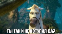 ты так и не вступил да?