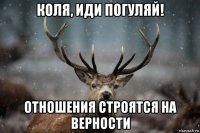 коля, иди погуляй! отношения строятся на верности