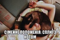  сімейне положенія: сплю з котом