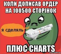 коли дописав ордер на 100500 сторінок плюс charts