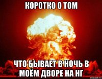 коротко о том что бывает в ночь в моём дворе на нг