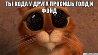 ты кода у друга просишь голд и фонд 