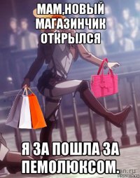 мам,новый магазинчик открылся я за пошла за пемолюксом.