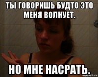 ты говоришь будто это меня волнует. но мне насрать.