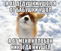 я от дедушки ушол я от бабушки ушол а от меня колобок никогда ниушёл