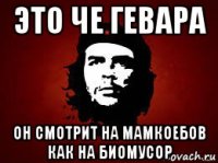 это че гевара он смотрит на мамкоебов как на биомусор