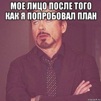 мое лицо после того как я попробовал план 